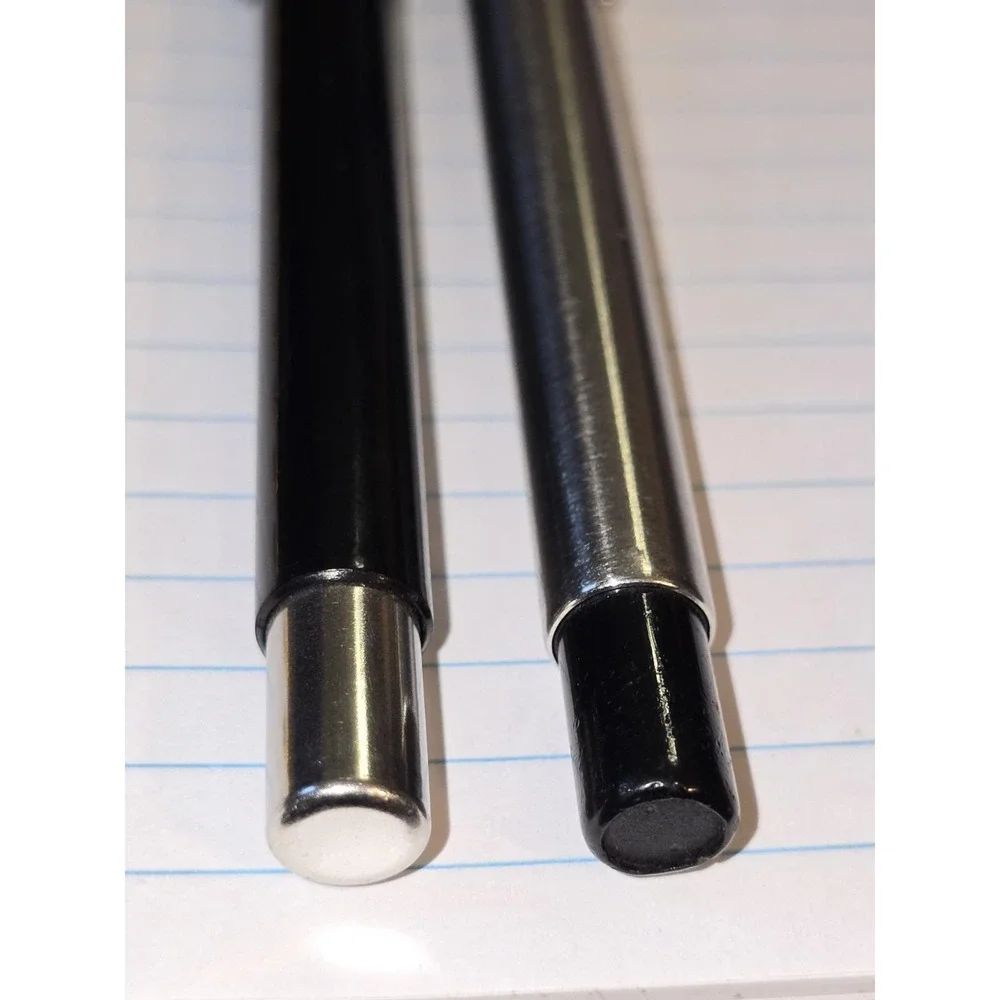 Lot 2 Vintage Parker Vector Fountain Pens Black & Stainless Steel Made In USA